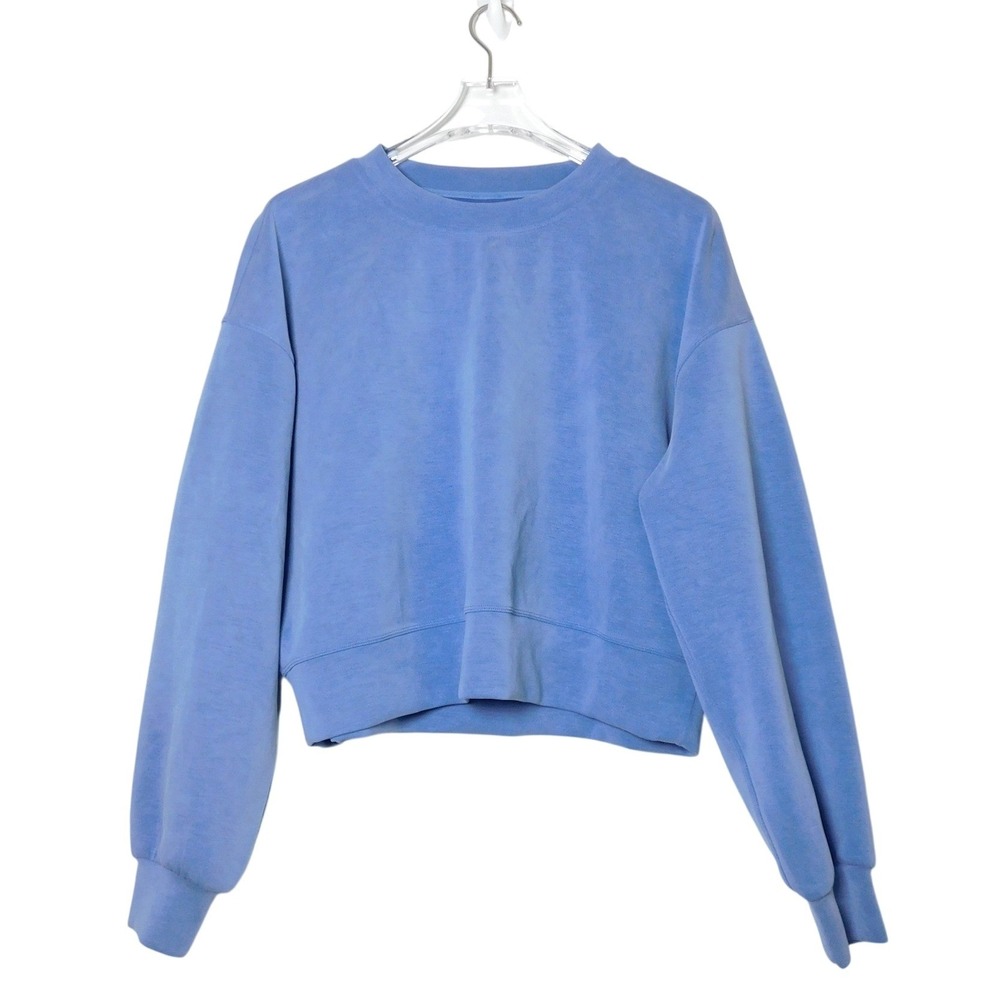 Lululemon Perfectly Oversized Cropped Crew‎ Softstreme Water Drop Blue Size 8